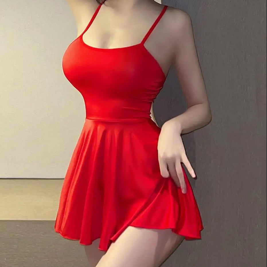 Sexy Women Pleated Micro MINI Dress Bandage Smooth Uniform Slip Mini Dress Night Club Outfits Allure Ruffled Dress Backless