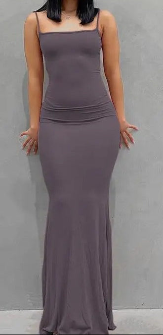 Satin Slip Backless Bodycon Maxi Dress